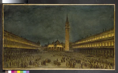 Een Nachtprocessie op het Piazza San Marco, 1750-60